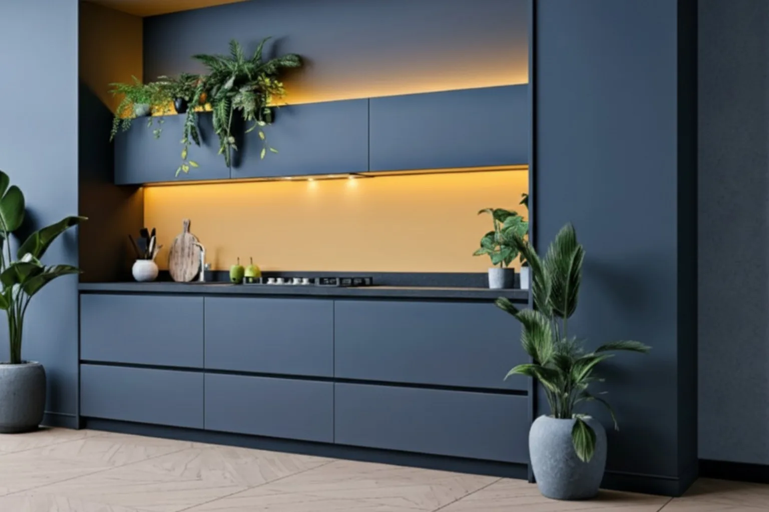 Contrast kitchens detail