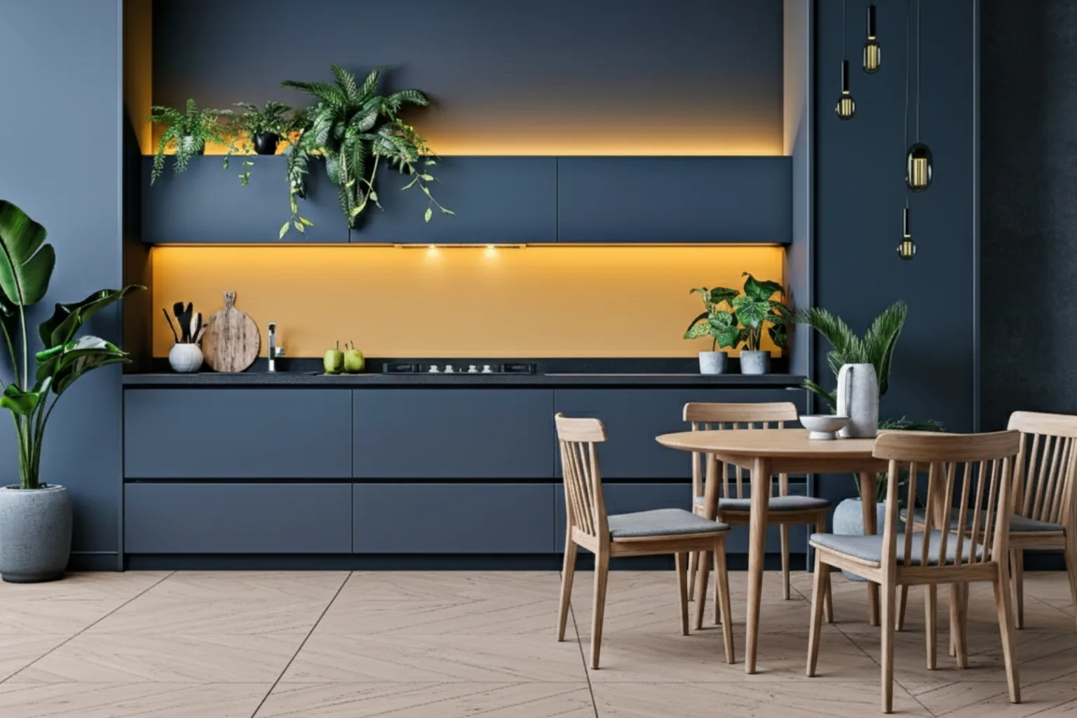 Contrast kitchens detail