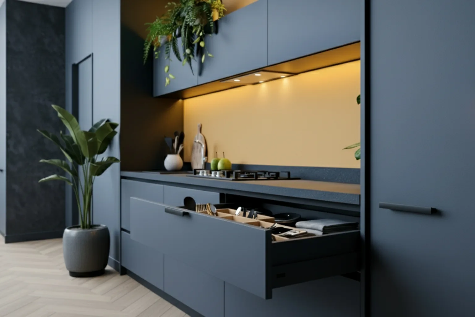 Contrast kitchens detail